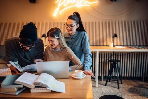 They have a study group Stock Photos