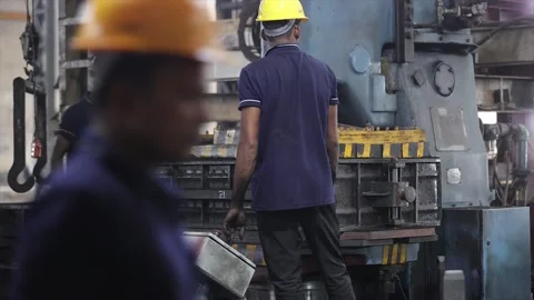 They oversee the complex process of sand casting in casting factory Stock Footage 320946880