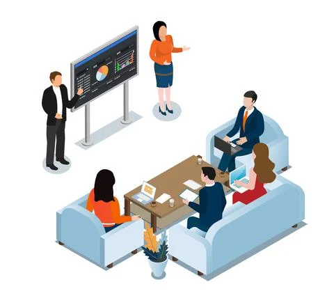 They present Analytical Data Statistic, Financial Report Stock-Illustration