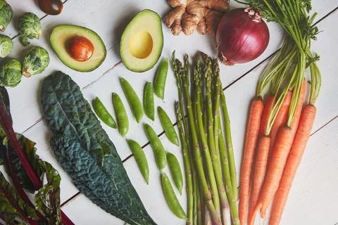 Theyre all equal sources of goodness. a variety of fresh produce on a table. Stock Photos