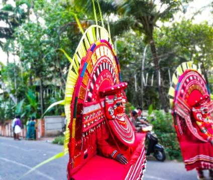 Theyyam in temples. Foto stock
