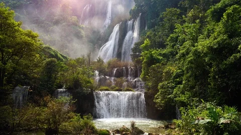 Thi Lo Su waterfall the largest waterfall in Thailand. Stock Footage 119993708