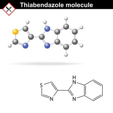 Thiabendazole molecular structure Stock Illustration