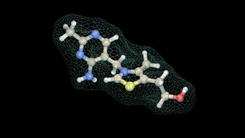 Thiamine molecule 3d animation Video stock 103108872