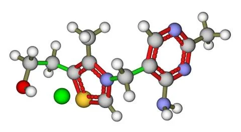 Thiamine (vitamin B1) molecular structure Stock Illustration