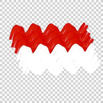 Thick 3D Wavy Marker Stroke Indonesia Flag Stock Illustration