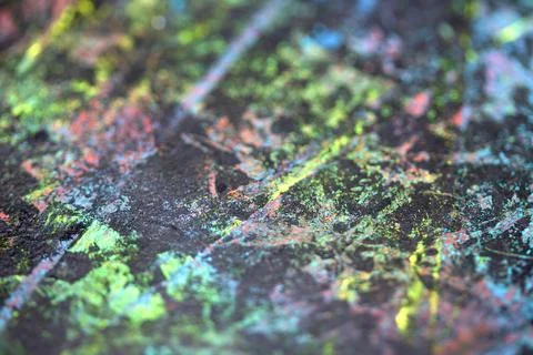 Thick abstract paint surface with heavy texture looking a bit like graffiti.. Stock Photos