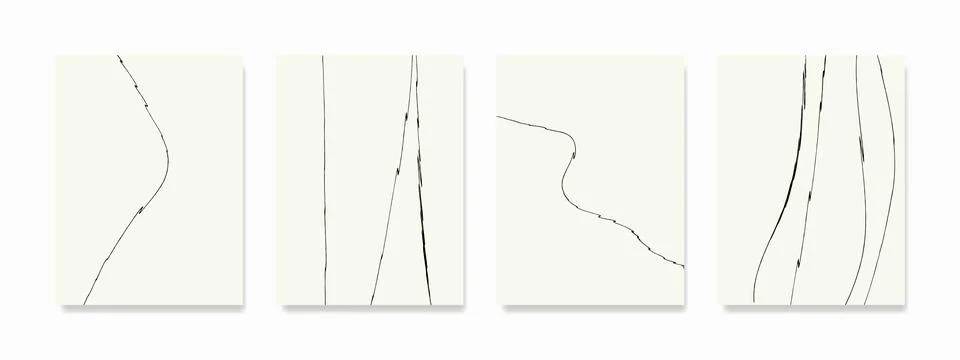 Thick and thin wavy white ink strokes intertwine to form a graceful and cha.. Stock Illustration