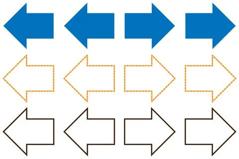 Thick Arrow shape ended arrow illustration. Stock Illustration