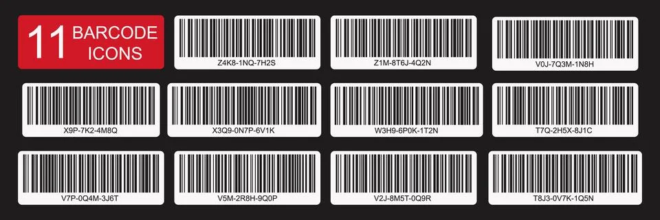 Thick bar code patterns with halftone gradient and serial data stripes. Abs.. Stock Illustration