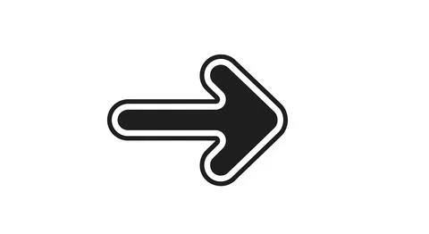 A thick black arrow pointing to the right with a white outline Stock Illustration