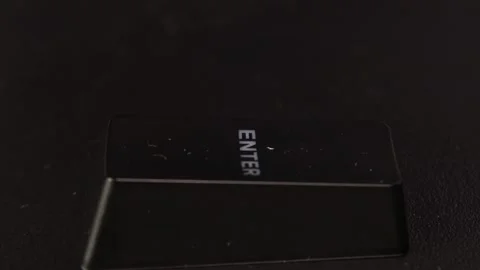 The thick black mechanical keyboard key black surface rotates 360 degrees Stock Footage 250976190