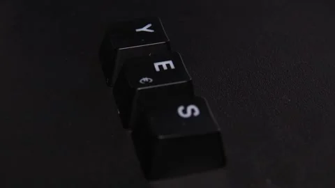 The thick black mechanical keyboard key black surface rotates 360 degrees Stock Footage 250978894