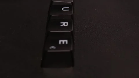 The thick black mechanical keyboard key black surface rotates 360 degrees Stock Footage 250979784