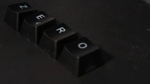 The thick black mechanical keyboard key black surface rotates 360 degrees Stock Footage 250982323