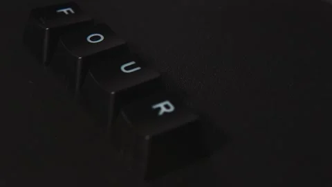 The thick black mechanical keyboard key black surface rotates 360 degrees Stock Footage 250982485