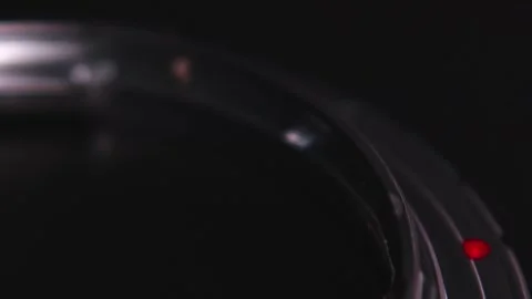 The thick black mechanical keyboard key black surface rotates 360 degrees Stock Footage 250982840