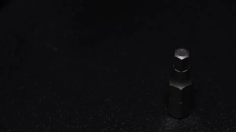 The thick black mechanical keyboard key connected to the blue switch on a black Stock Footage 253865952