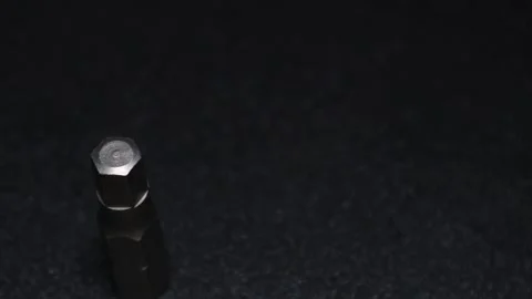 The thick black mechanical keyboard key connected to the blue switch on a black Stock Footage 253867048