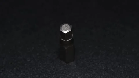The thick black mechanical keyboard key connected to the blue switch on a black Stock Footage 253867462