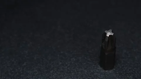 The thick black mechanical keyboard key connected to the blue switch on a black Stock Footage 253867519