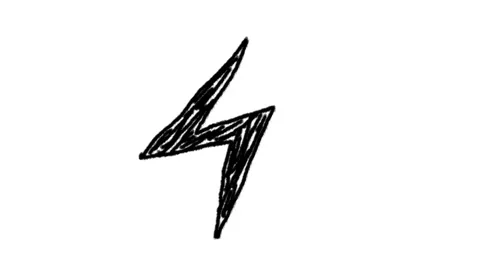 Thick black rough scribble lightning bolt symbol in the middle of a white b.. Stock Footage 323571401