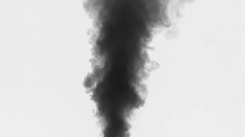 Thick black smoke on white background Stock Footage 182822130