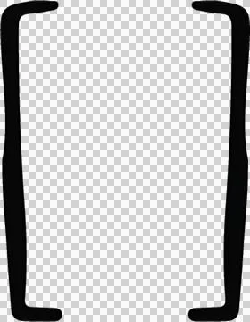 Thick Black Square Brackets on White Background punctuation isolated on a tr Illustrazione stock