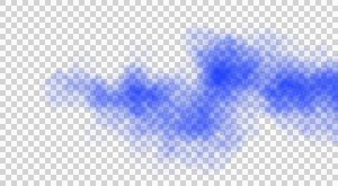 Thick blue smoke cloud on transparent background Stock Illustration