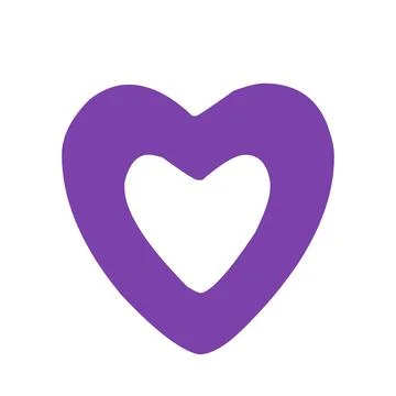 Thick Bordered Violet Heart Frame Stock Illustration