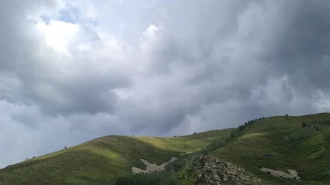 Thick clouds are rapidly floating across the sky with acceleration Stock Footage 202171129