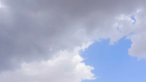 Thick clouds in the blue sky. Timelapse Vídeo Stock 128033851