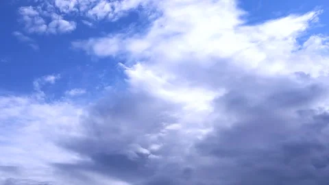 Thick clouds in the blue sky, timelapse Stock Footage 249938458