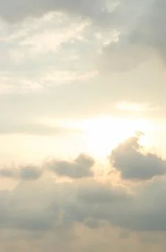Thick clouds in the evening sky before sunset. Stock Photos
