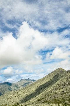 Thick clouds floating above the forest Stock Photos