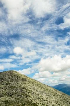 Thick clouds floating above the forest Stock Photos