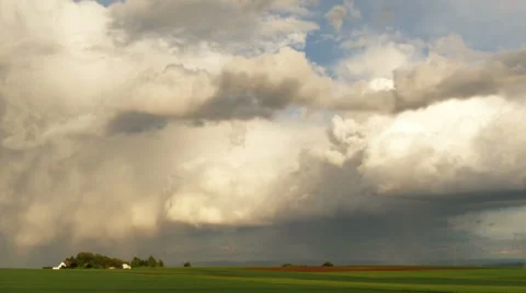 Thick clouds over country - 4k downscaling to 1080p. Video stock 37999675