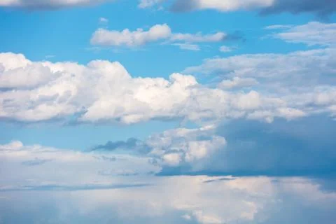 Thick clouds in the sky. Cloudy weather with clouds and clouds. On the sky cl Stock Photos