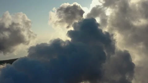 Thick clouds of smoke swirling in the sky. Stock Footage 170412779