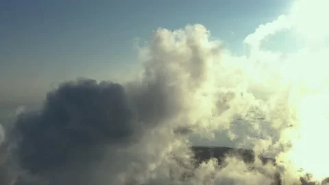 Thick clouds of smoke swirling in the sky. Stock Footage 171647232