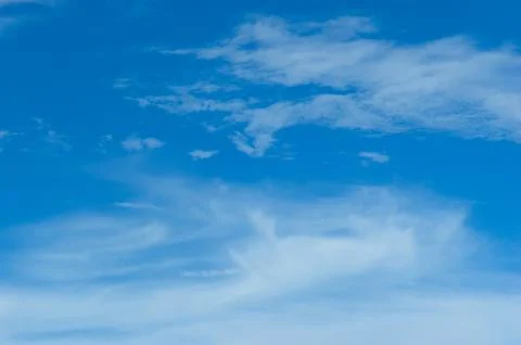 Thick clouds in summer blue sky. Cloudy bright beauty in the sun, bright an.. Stock Photos