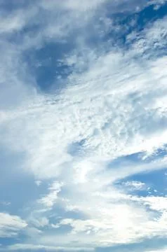 Thick clouds in summer blue sky. Cloudy bright beauty in the sun, bright an.. Stock Photos
