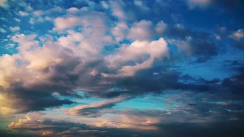 Thick clouds in the sunset sky, time lapse, apocalyptic atmosphere Stock Footage 232899576