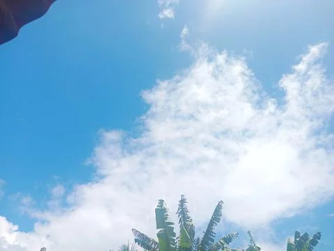Thick clouds in the village Stock Photos