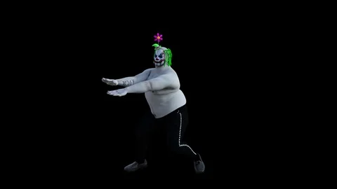 Thick clown dances, Animation, Alpha Channel ,isolated Stock Footage