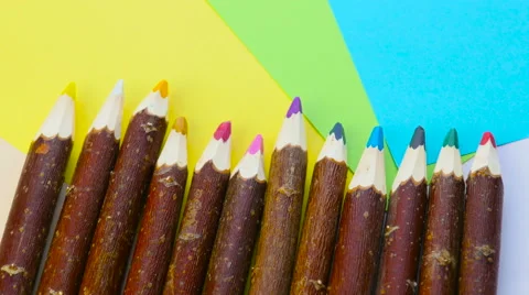 Thick colored pencils. For captions Stock Footage 59949051