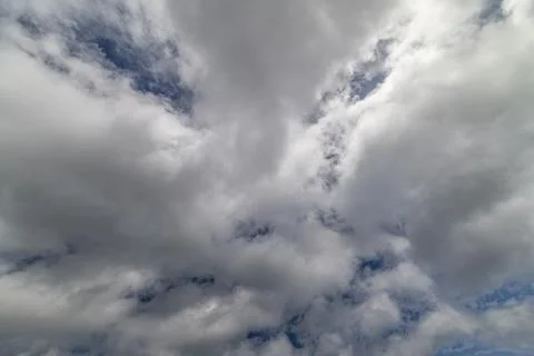 Thick cumulus clouds covering the sky before changing weather 스톡 사진