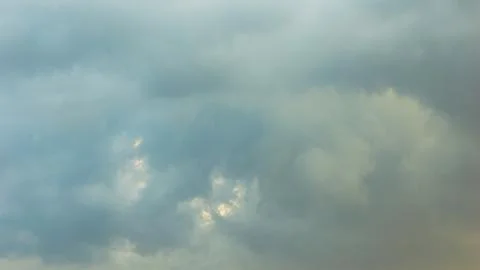 Thick dark clouds moved quickly ahead of heavy rain. Copy space Stock Photos