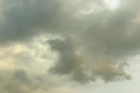 Thick dark clouds moved quickly ahead of heavy rain. Copy space 스톡 사진