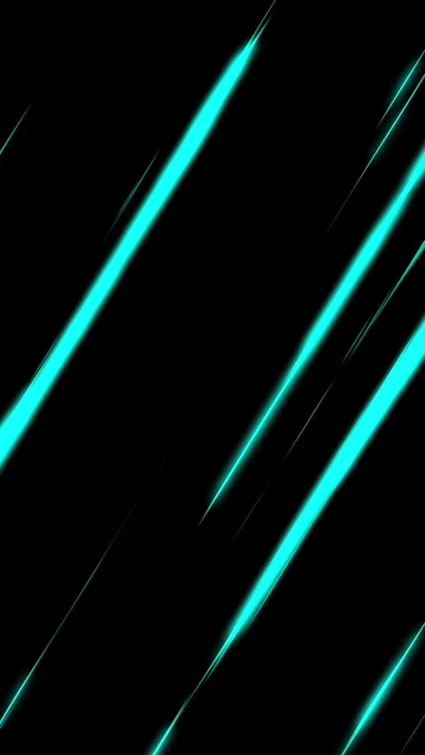 Thick diagonal cyan anime speed lines on black background, vertical format Stock Footage 337937946